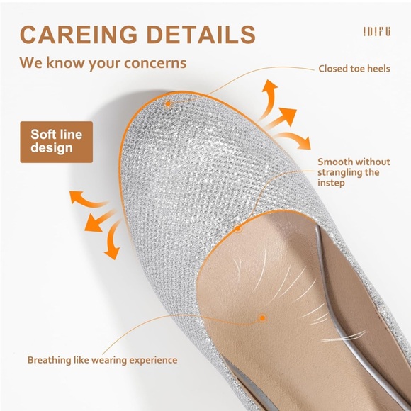 New in box! Size 5.5 silver glitter chunky heel. - Picture 1 of 10